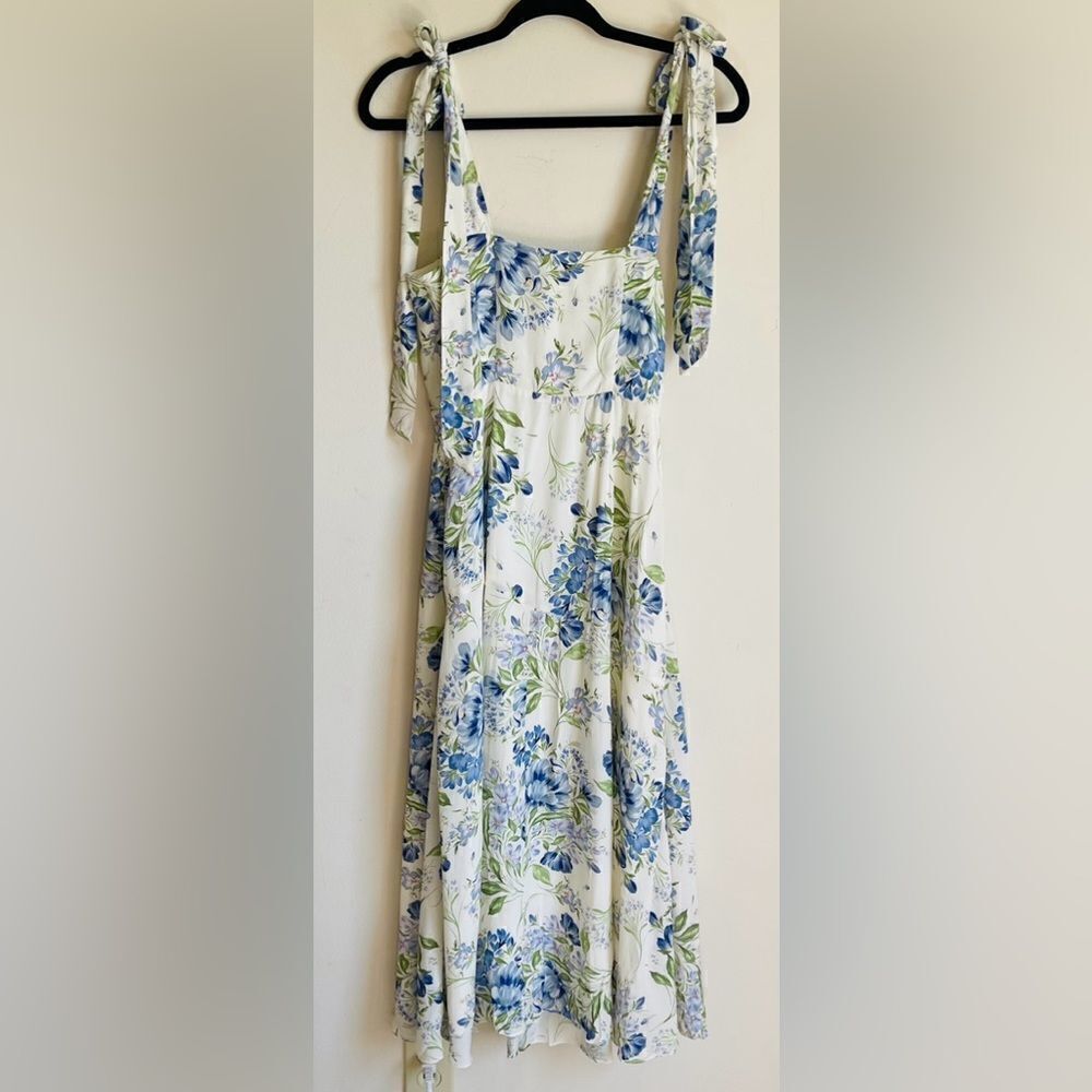 YUMI KIM Ivory & Blue Floral Tie Strap Maxi Dress XS - Picture 8 of 9
